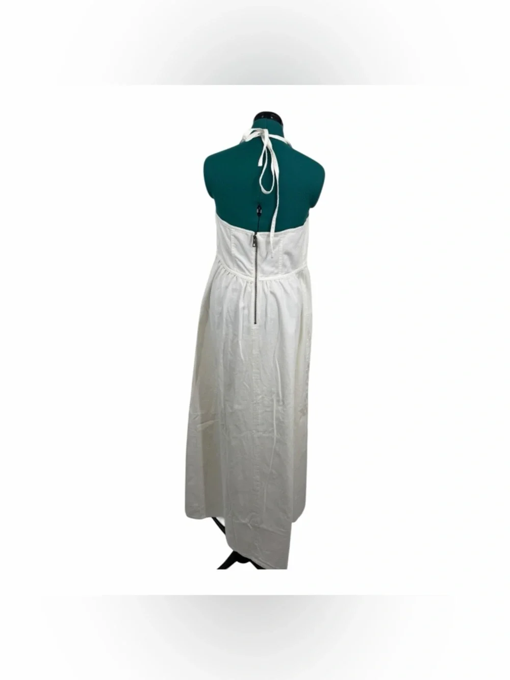 Robert Rodriguez White Embroidered Halter Maxi Dress NWOT Size 12